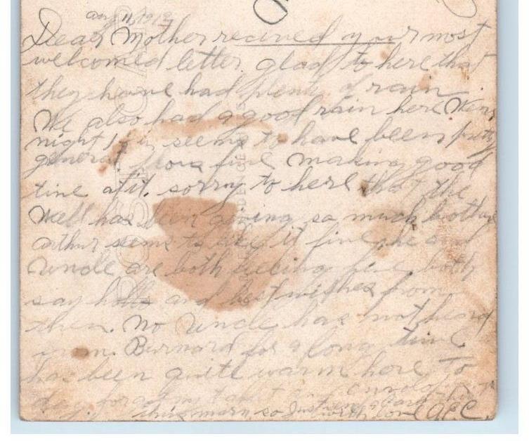 1912 Barn Farm Equipment View Ashland Kansas KS RPPC Photo Posted Postcard