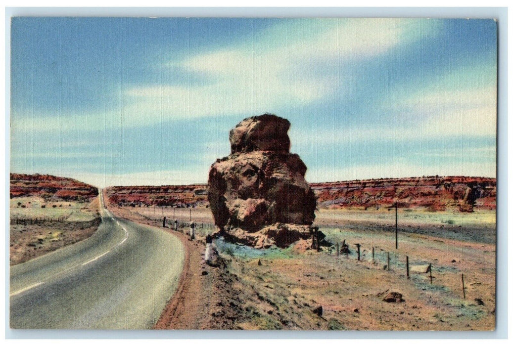 c1940 Owl Rock Highway Miles West Road Albuquerque New Mexico Vintage Postcard