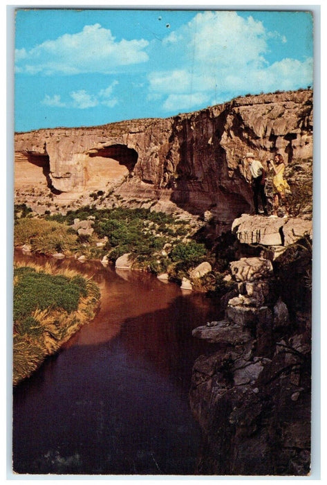 1978 Rio Grande Cliff River Lake Exterior Langtry Texas Vintage Antique Postcard