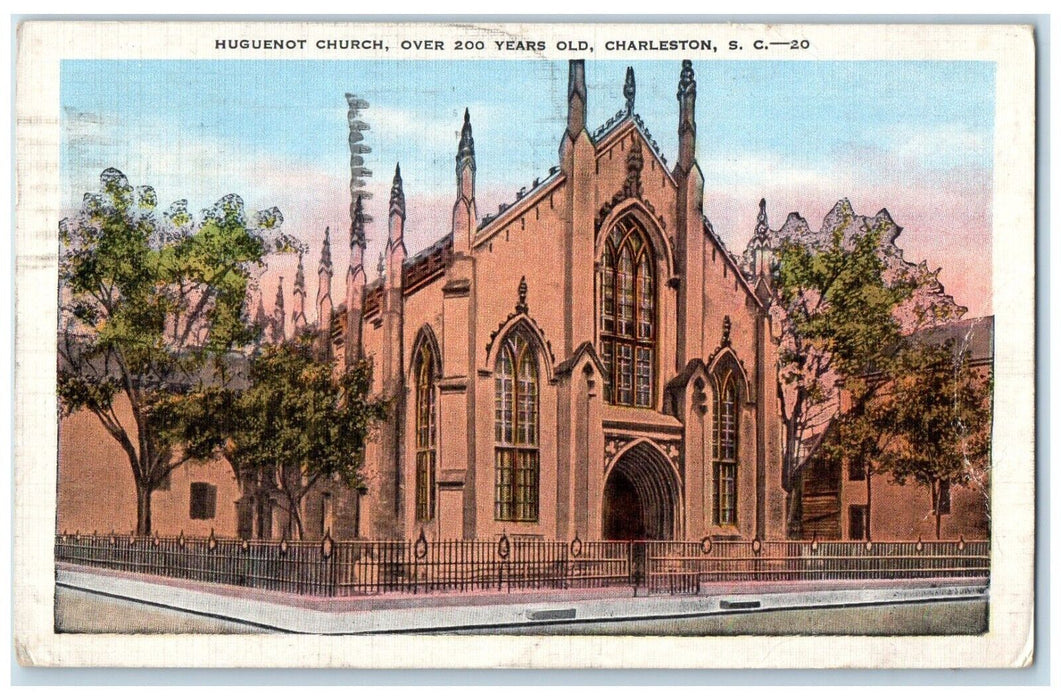 1948 Huguenot Church Chapel Exterior Charleston South Carolina Vintage Postcard
