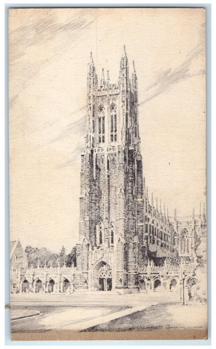 c1940 Duke Chapel Dominating Architectural University North Carolina NC Postcard