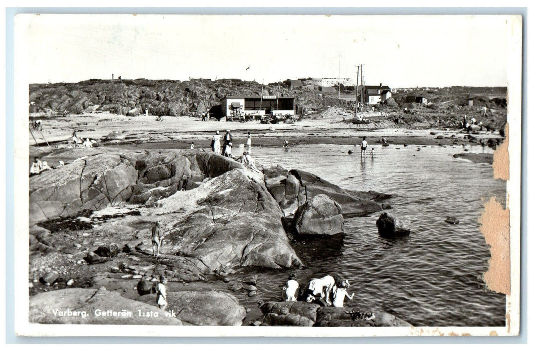 1907 Getterön 1st bay Varberg Sweden Antique Posted RPPC Photo Postcard
