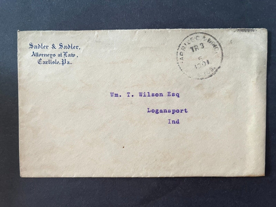 1901 Attorney Sadler & Sadler Carlisle Pennsylvania Logansport Indiana Cover