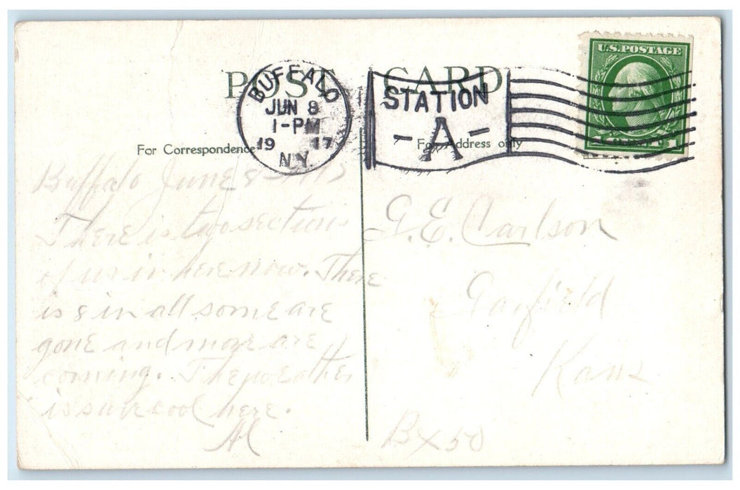 1917 Bridge Cazenovia Park Bridge Moon View Buffalo New York NY Antique Postcard