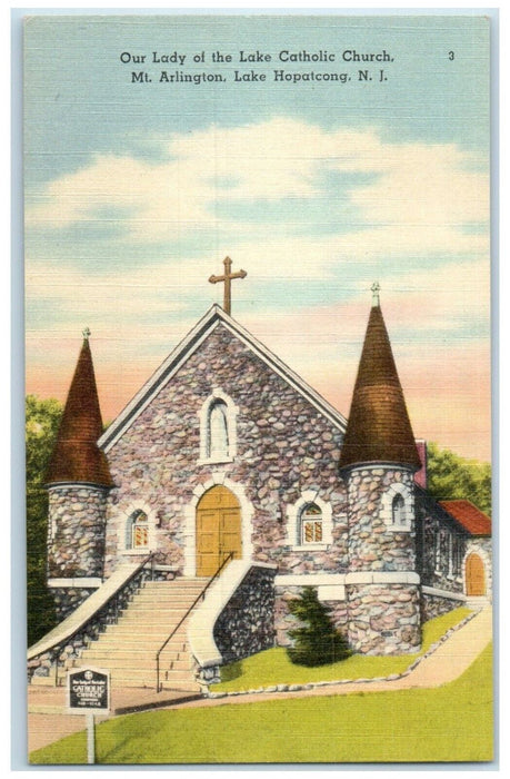 Our Lady Of The Lake Catholic Church Mt. Arlington Lake Hopatcong NJ Postcard