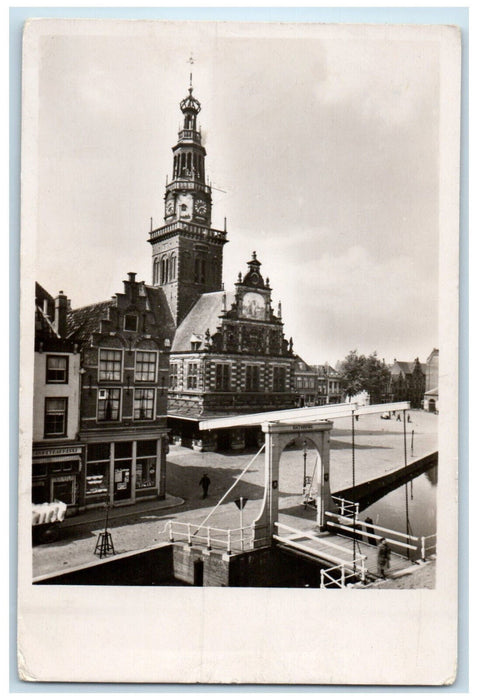 c1940's Waag building With Cheese Market Netherlands RPPC Photo Postcard