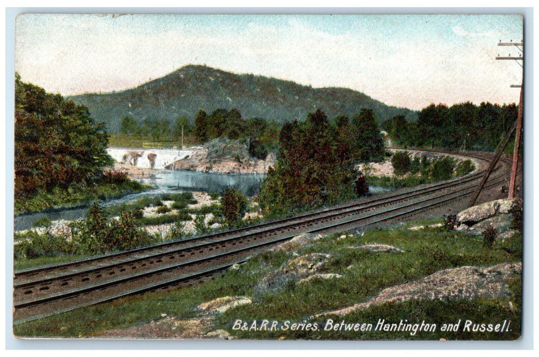 c1905 B & ARR Railroad Series Between Hantington And Russell MA Antique Postcard