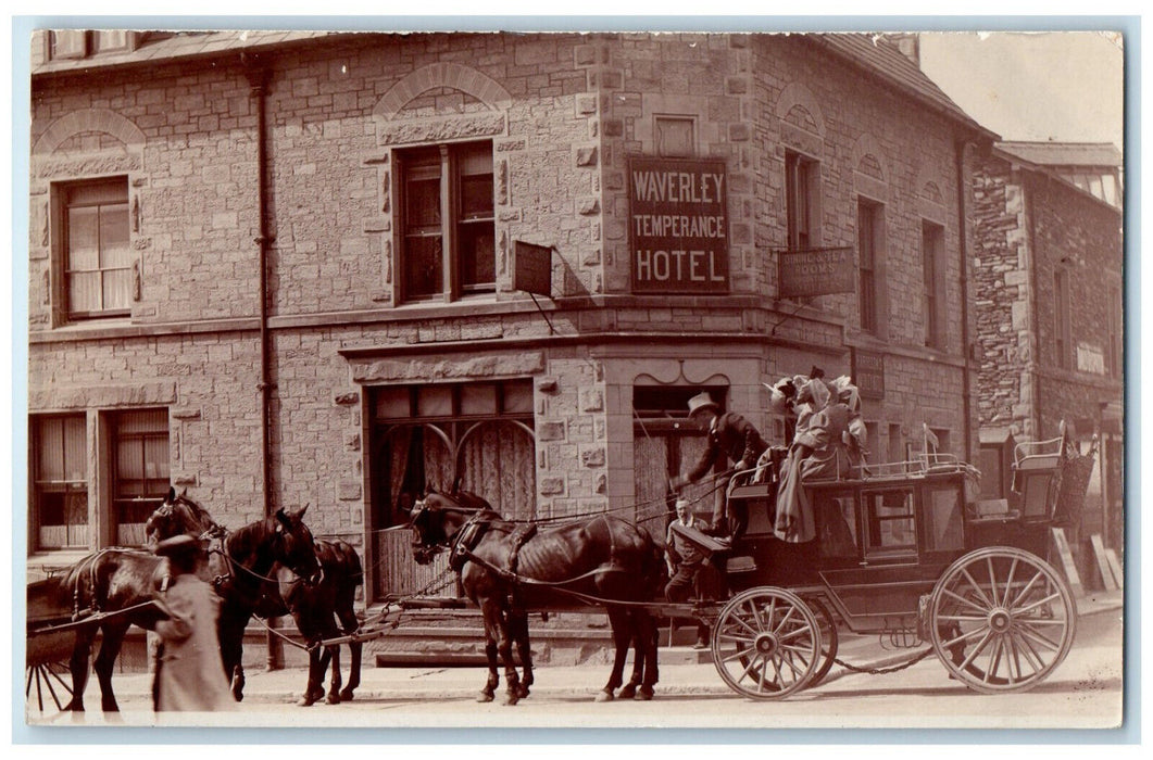 c1940's Waverley Temperance Hotel England Harrison's RPPC Photo Postcard