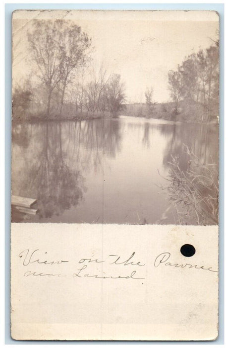 1908 Pawnee County River View Larned Kansas KS RPPC Photo Posted Postcard