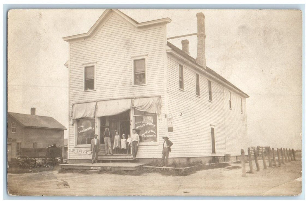 c1910's General Merchandise Store Scarboro Illinois IL RPPC Photo Postcard