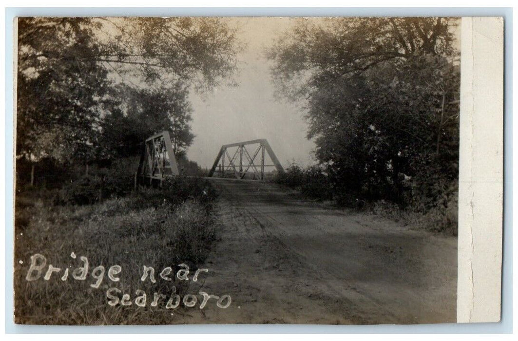 c1910's Bridge Dirt Road View Near Scarboro Illinois IL RPPC Photo Postcard