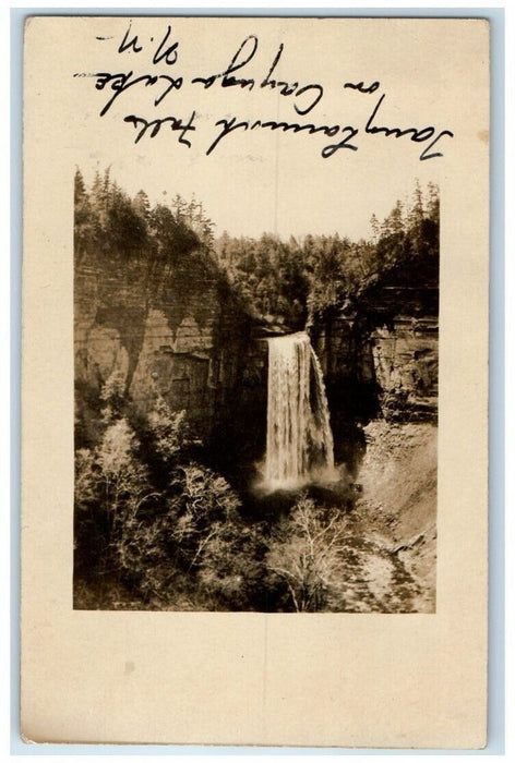 1909 Taughannock Falls State Park Waterfall Trumansburg NY RPPC Photo Postcard