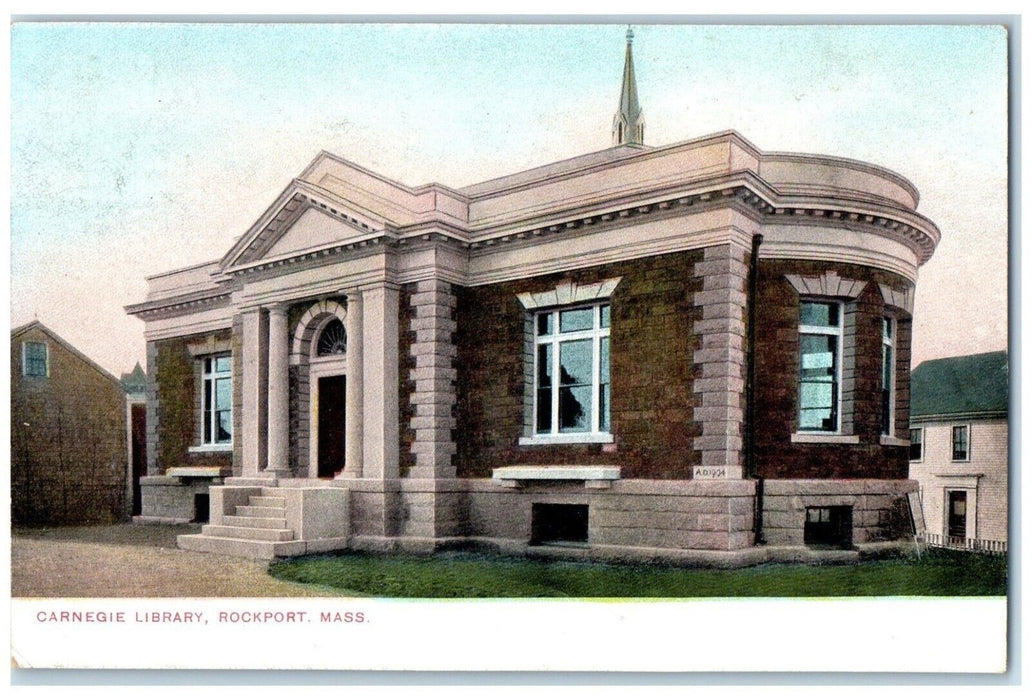 1906 Carnegie Library Building Rockport Massachusetts MA Posted Antique Postcard