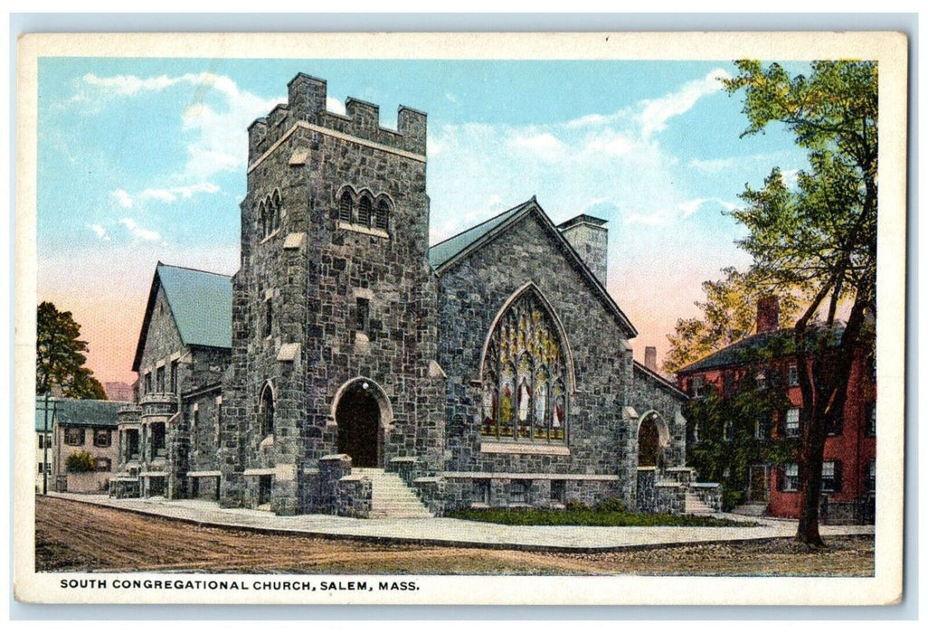 c1930's South Congregational Church Salem Massachusetts MA Vintage Postcard