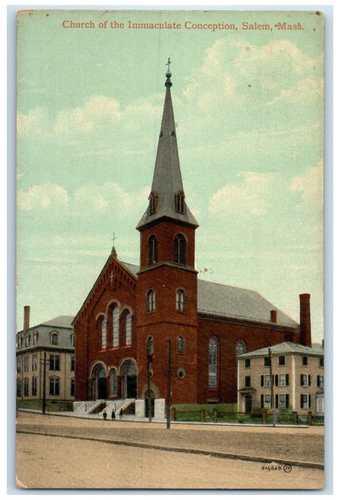 c1910's Church Of The Immaculate Conception Salem Massachusetts MA Postcard