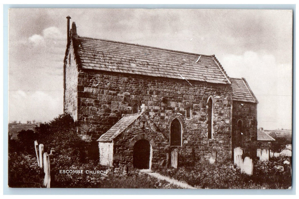 1928 Escombe Church Anglo-Saxon Germany Vintage Posted RPPC Photo Postcard