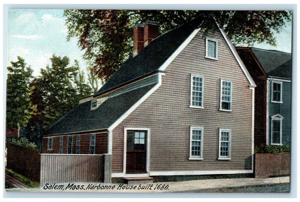 c1905 Narbonne House Built 1680 Salem Massachusetts MA Unposted Antique Postcard