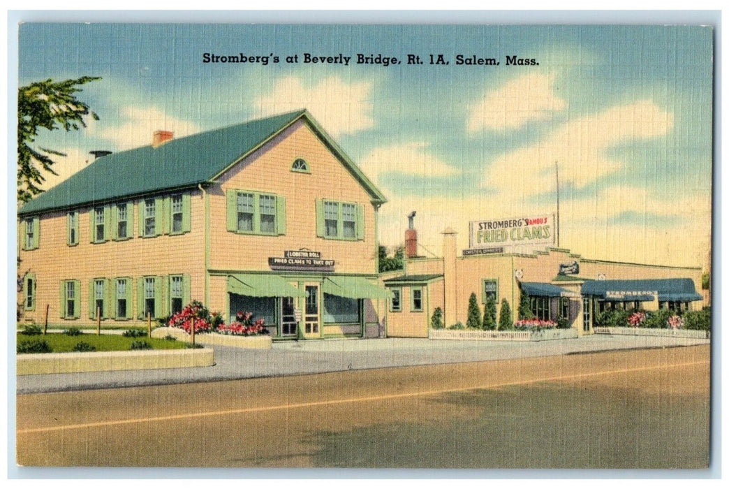 c1930's Stromberg's At Beverly Bridge Restaurant Salem Massachusetts MA Postcard