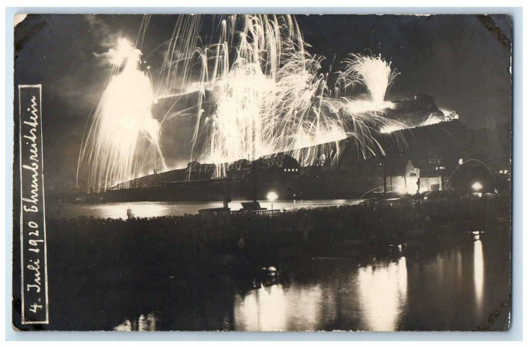 1920 Fireworks Celebration Ehrenbreitstein Germany RPPC Photo Postcard