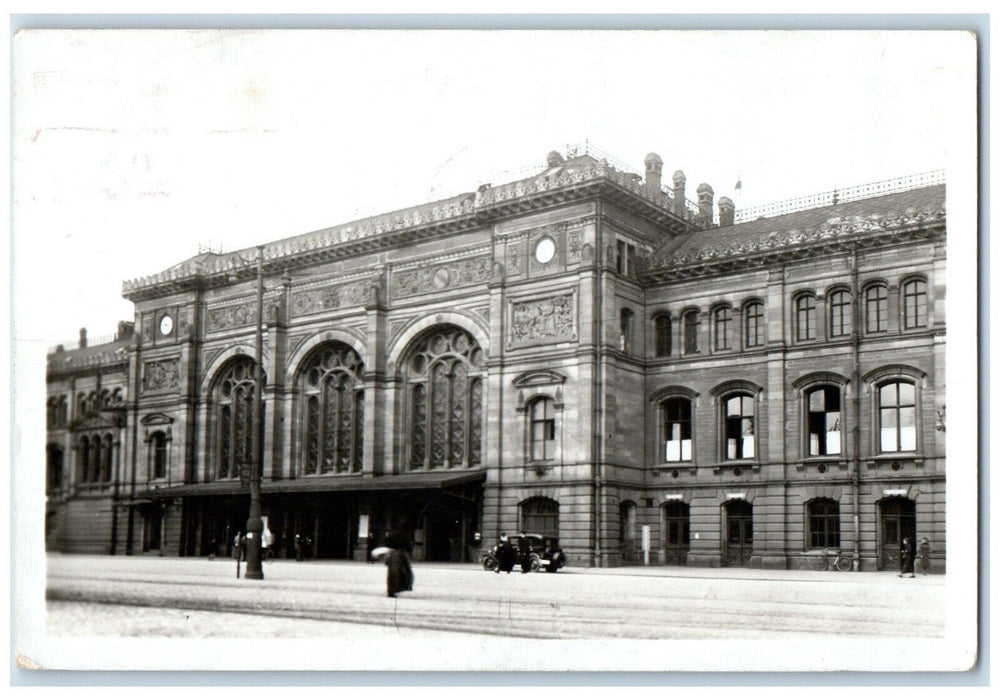 1937 Strasbourg Central Station Grand Est Alsace France RPPC Photo Postcard