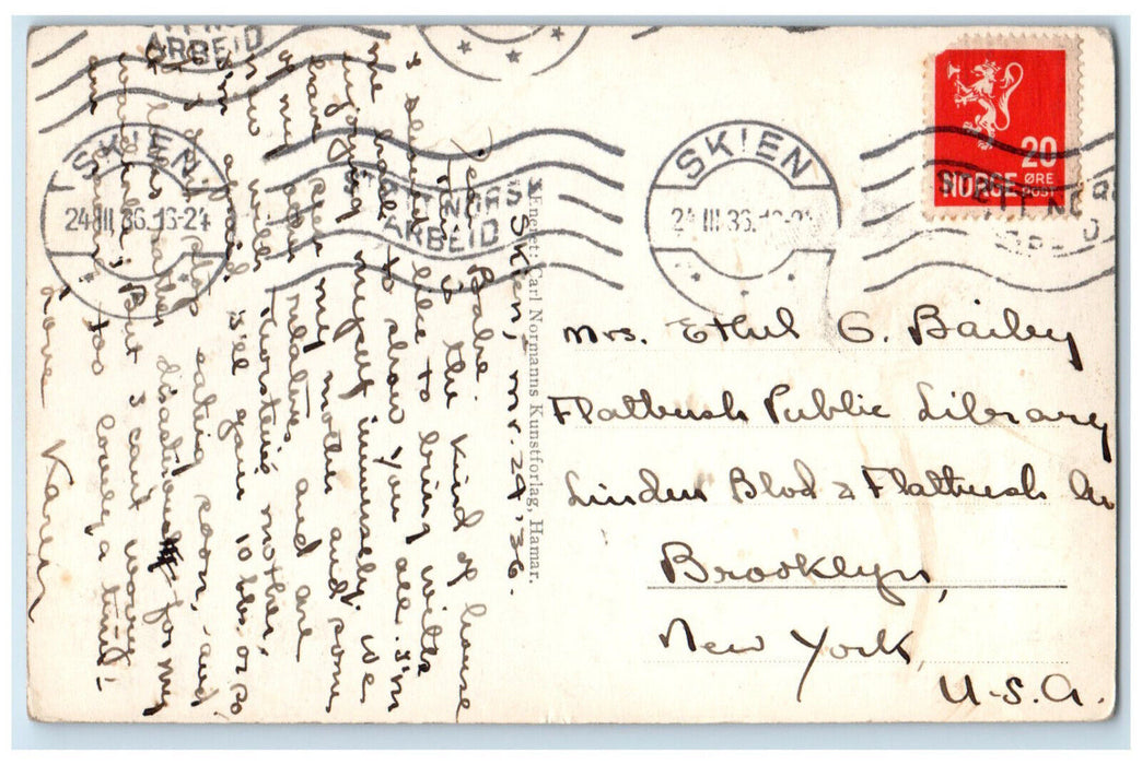 1936 Helleberg Towards Folsjon Telemark-Gransherad Norway RPPC Photo Postcard