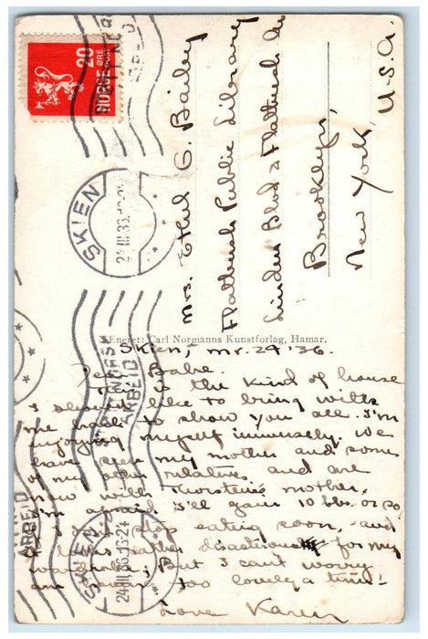 1936 Helleberg Towards Folsjon Telemark-Gransherad Norway RPPC Photo Postcard