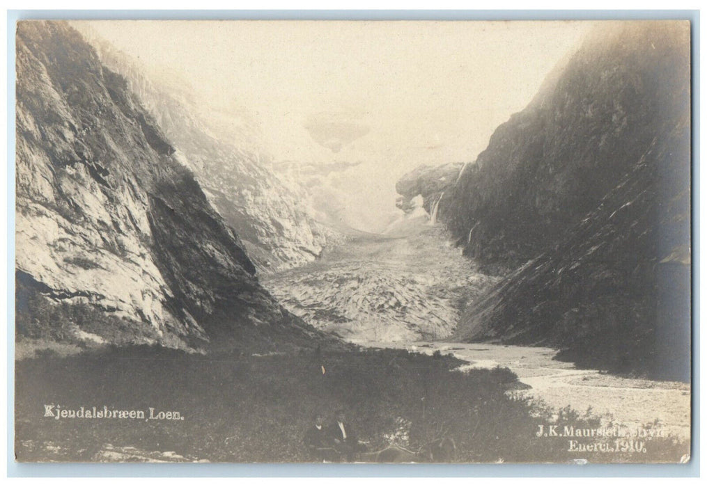 1910 Kjenndalsbreen Glacier Norway Antique Unposted RPPC Photo Postcard