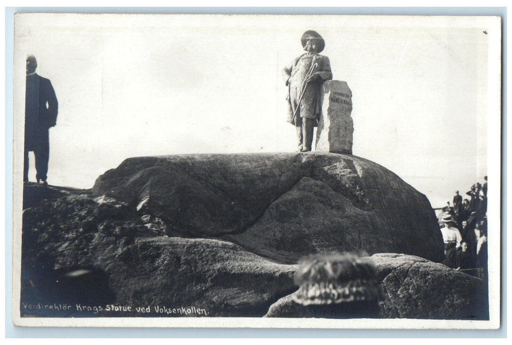 c1930's Road Directorate Krog's Statue Oslo Norway Unposted RPPC Photo Postcard