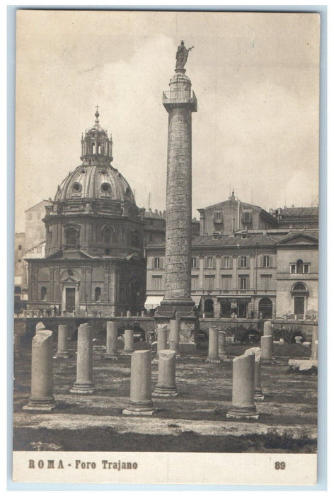 c1910 Trajan Forum Building Rome Italy Unposted RPPC Photo Postcard