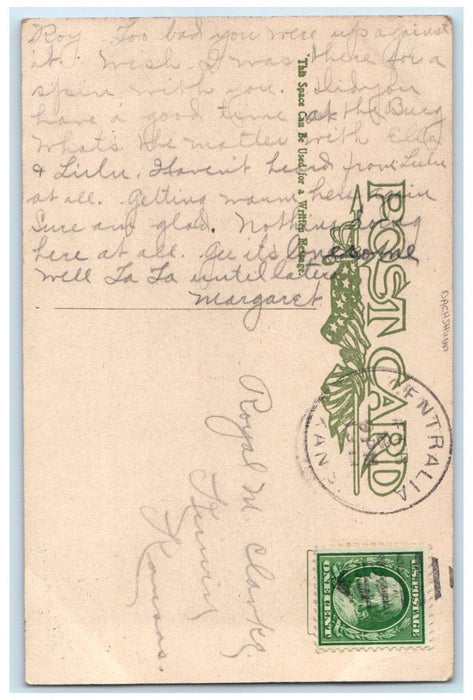 1911 Dachshund Dog In The Golden Chain Centralia Kansas KS Antique Postcard