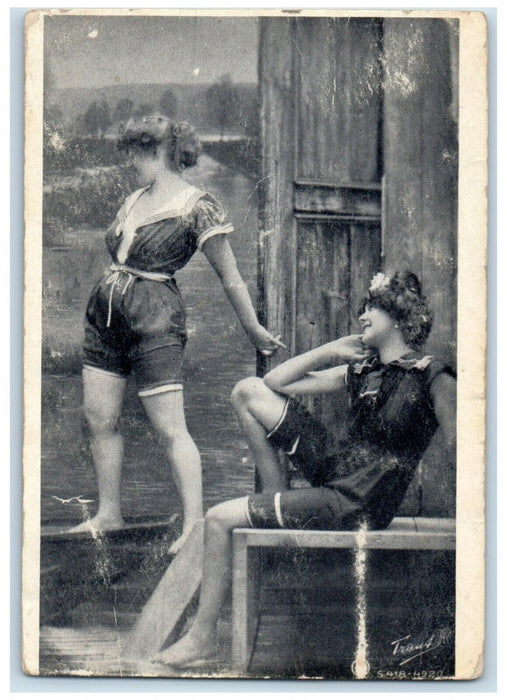 c1910's Beach Bathing Beauties Bedford Iowa IA Posted Antique Postcard