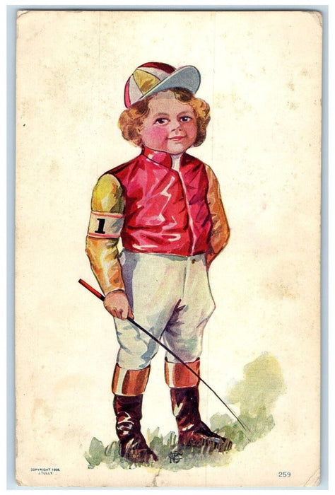1909 Horse Jockey Child Hat Kirwin Kansas KS Posted Antique Postcard