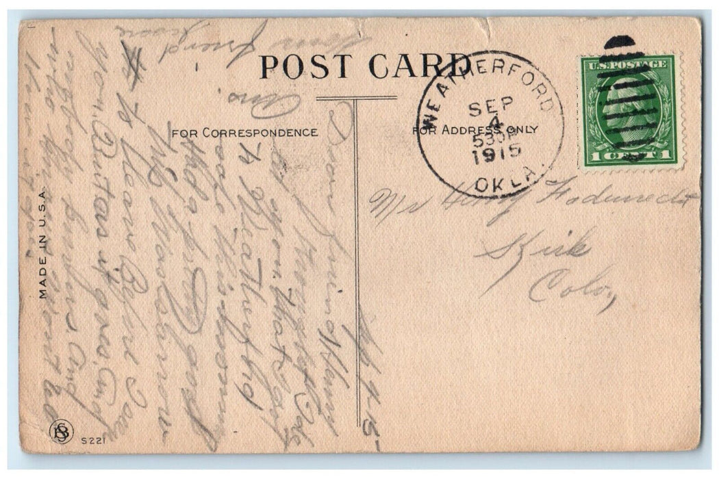 1915 Children Playing Catch Me If You Can Weatherford Oklahoma OK Postcard