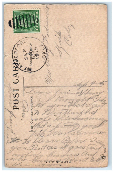 1915 Children Playing Catch Me If You Can Weatherford Oklahoma OK Postcard