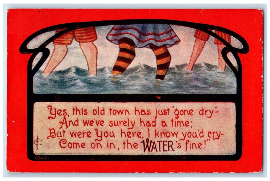 1912 Dry Town Prohibition Brady Nebraska NE Posted Antique Postcard