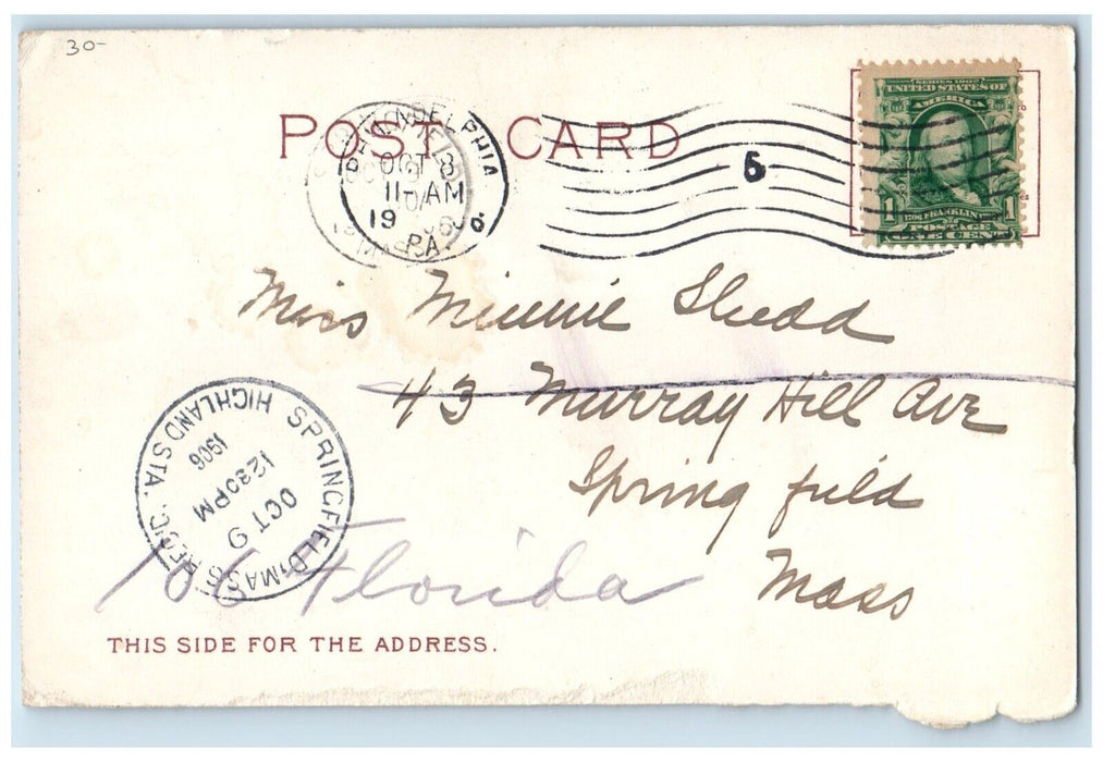 1906 Red Star Line New York Antwerp Steamers Boat Philadelphia PA Postcard