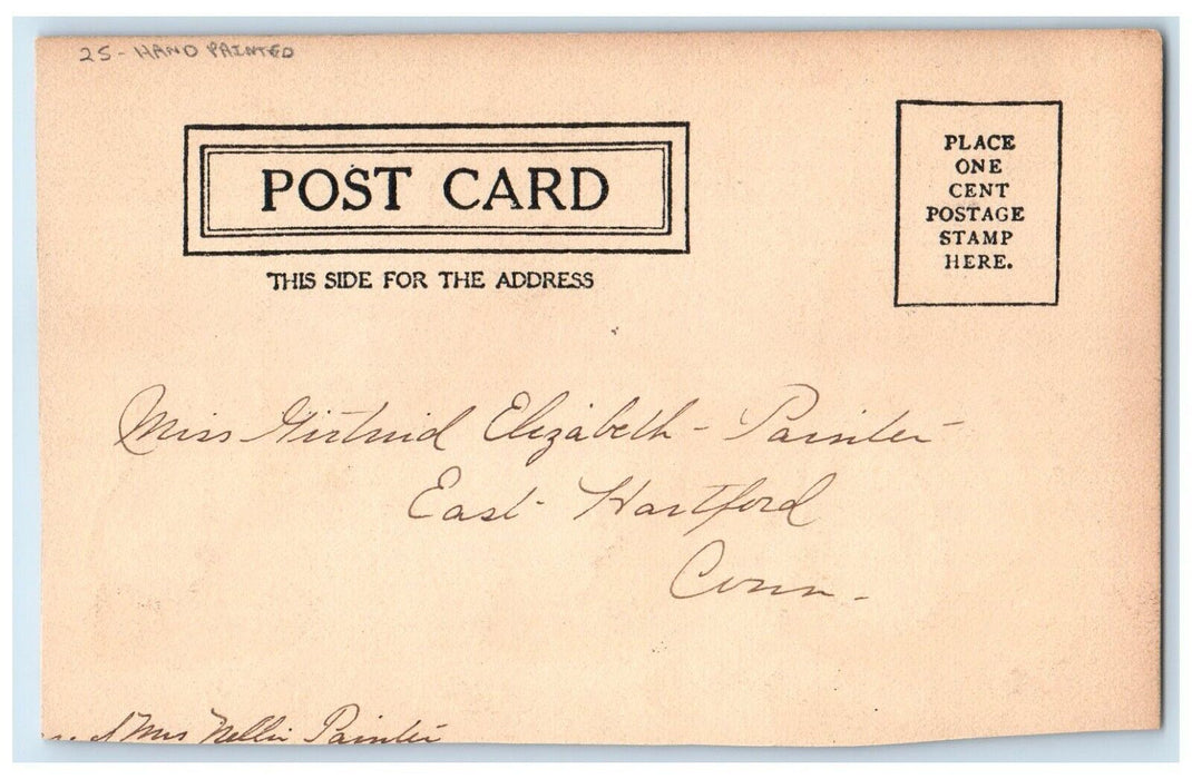 1906 Hand Painted Dutch Girls New Brittain Connecticut CT Antique Postcard