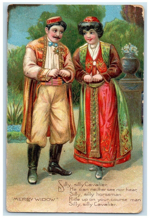 1912 Merry Widow Silly Cavalier Sabel New York NY DPO Posted Antique Postcard