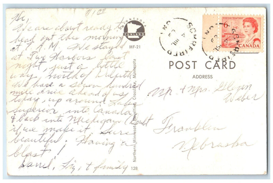 c1950's Minnesota Justice Of The Peace Car Canada Posted Vintage Postcard