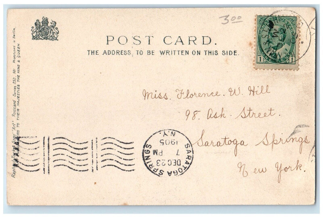 1905 Christmas Little Girl Curly Hair Studio Tuck's Saratoga Springs NY Postcard