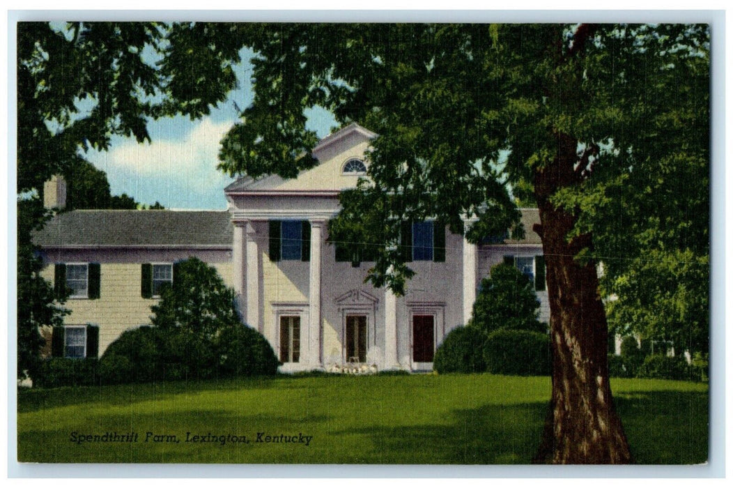 1940 Exterior View Spendthrift Farm Building Lexington Kentucky Antique Postcard