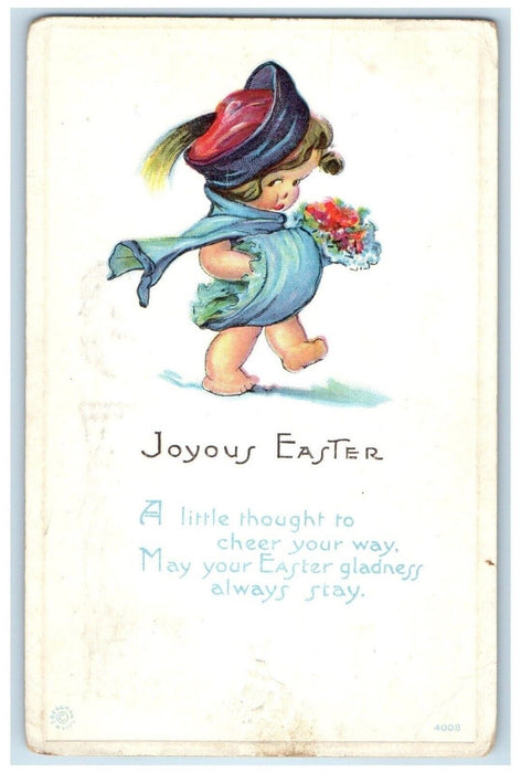 1917 Easter Twelvetrees Little Girl Flowers Adams Massachusetts MA Postcard