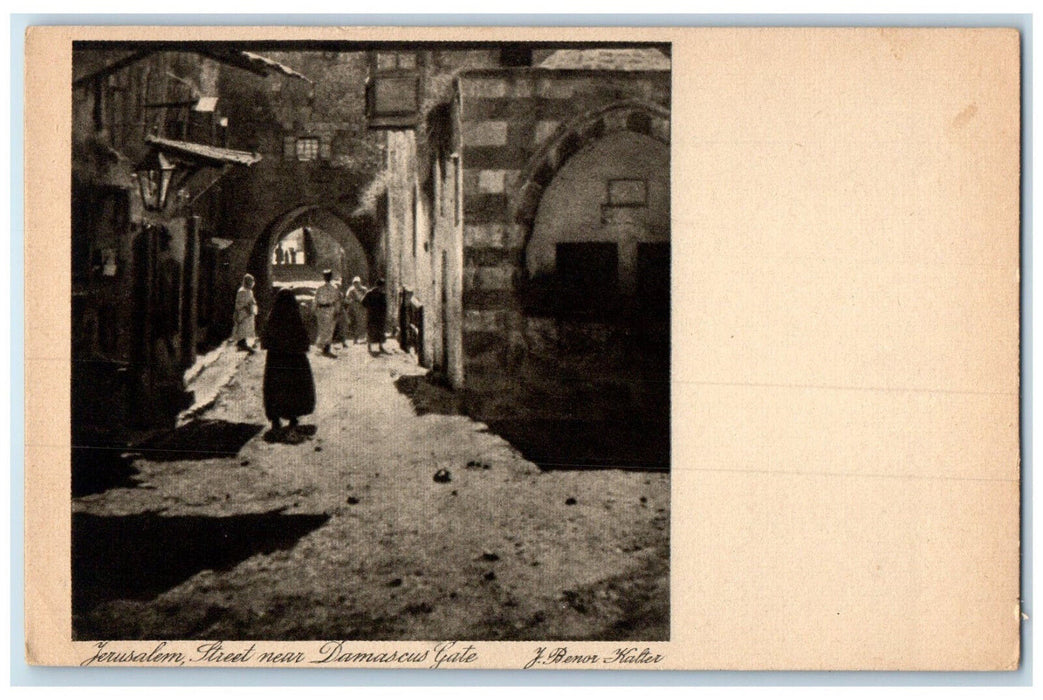 c1910 Jerusalem Street Near Damascus Gate Jerusalem Israel Posted Postcard