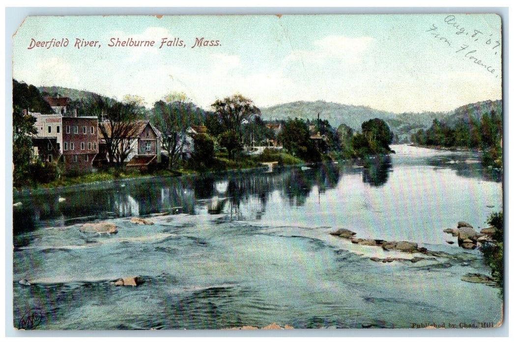 1907 View Of Deerfield River Shelburne Falls Massachusetts MA Antique Postcard