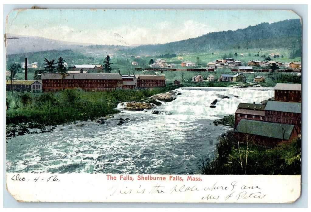 1906 View Of The Falls Shelbourne Falls Massachusetts MA Posted Antique Postcard