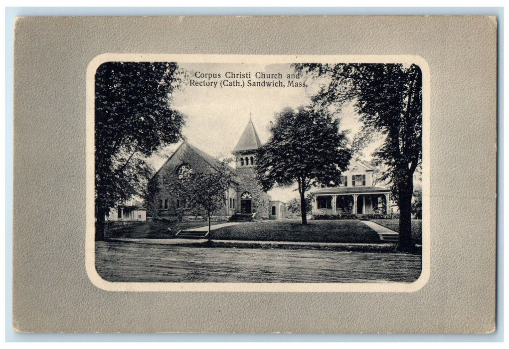 1915 Corpus Christi Church And Rectory Cath Sandwich Massachusetts MA Postcard