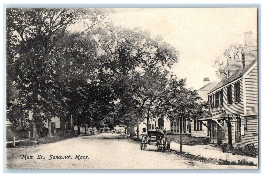 c1910's View Of Main Street Horse Carriage Sandwich Massachusetts MA Postcard