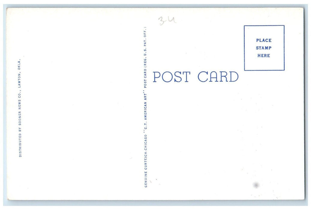 1920 Scenic View Sunset Lake Wichita Mountains Lawton Oklahoma Unposted Postcard