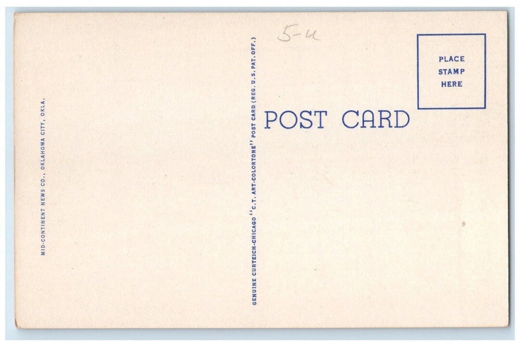 c1940 Boat Docks Lake Hefner Bridge Oklahoma City Oklahoma OK Vintage Postcard