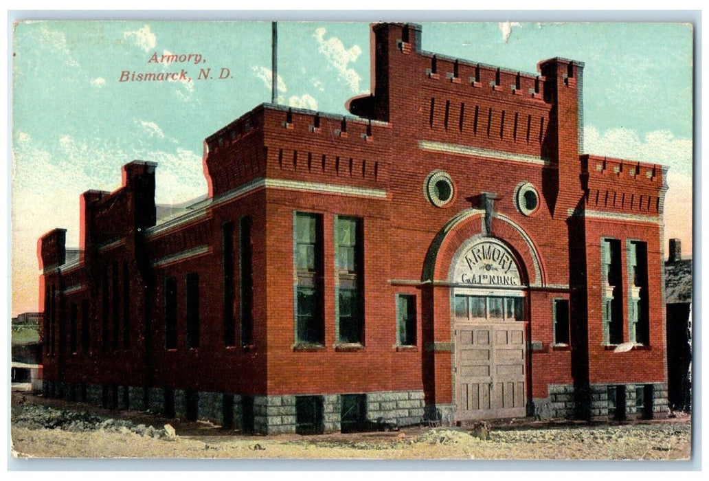 1920 Armory Building Bismarck North Dakota ND Posted Vintage Postcard